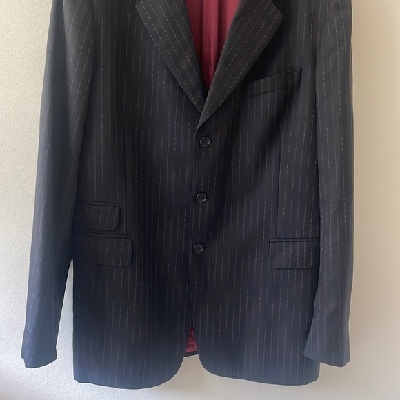 Paul Smith Wool Black PinStriped Blazer 44L - Picture 3 of 14